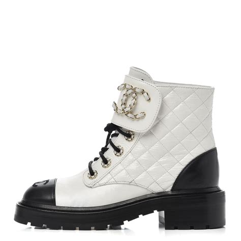 chanel quilted boots